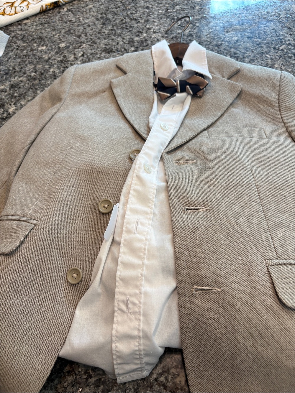 Kids' Tan Four Piece Suit Jacket & Pants Set